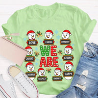 Festive Christmas Holiday Graphic Tee, Christmas Caring Love Kindness Shirt, Adorable Kindness Xmas T-Shirt, Family Christmas Vacation Present Tee