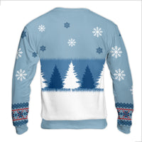 Winter Forest Paw Print Christmas Sweater, Life Is Better with Dogs Ugly Sweater, Dog Lover Holiday Crewneck, Adorable Pet Xmas Present