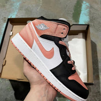Mid Top Sneakers, White Black Pink Colorway, Lace Up Design, Casual Gift for Sneaker Fans