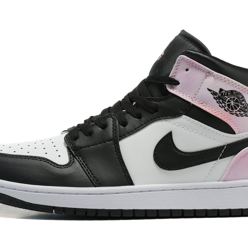 Sneakers, Black White Pink Colorway, Tie Dye Pattern, Lace Up Design, Casual Gift for Sneaker Fans