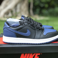 Low Top Sneakers, Blue Black Navy Colorway, Lace Up Design, Casual Gift for Sneaker Fans
