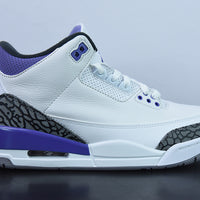 Retro Sneakers, White Purple Colorway, Lace Up Design, Casual Gift for Sneaker Fans