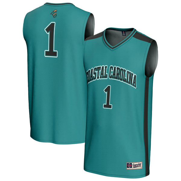 #1 Coastal Carolina Chanticleers Lightweight Basketball Fashion Jersey - Teal