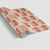 Merry Mugs Christmas Wrapping Paper, Santa and Mrs Claus Wrapping Paper, Eggnog Holiday Gift Wrap, Adorable Vintage Christmas Wrapping Paper