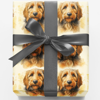 Watercolor Shaggy Puppy Gift Wrap, Goldendoodle Wrapping Paper, Doodle Dog Wrapping Paper Roll, Birthday Present Wrap, Christmas Gift Wrap