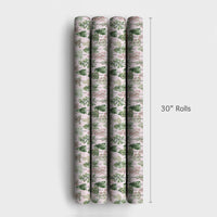Watercolor Holiday Gift Wrap, Pink Christmas Tree Wrapping Paper, Modern Pastel Xmas Gift Wrapping Paper, Festive Season Wrap Roll