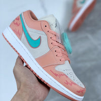 Low Top Sneakers, Green Pink Colorway, Lace Up Design, Casual Gift for Sneaker Fans