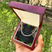 Mens Cuban Link Chain, Son Christmas Present from Dad Cuban Link Chain Necklace, Son Keepsake Jewelry, Stainless Steel Chain Necklace for Him