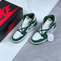 Low Top Sneakers, White Green Colorway, Lace Up Design, Casual Gift for Sneaker Fans