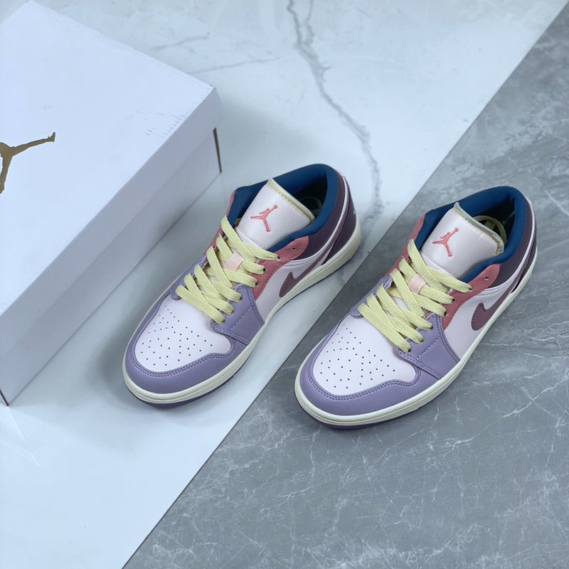 Low Top Shoes, Purple Pink Colorway, Lace Up Design, Casual Gift for Shoe Lovers