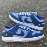 Low Top Skate Shoes, Blue Colorway, Lace Up Design, Casual Gift for Shoe Lovers