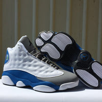 Sneakers, Blue White Gray Colorway, Lace Up Design, Casual Gift for Sneaker Fans