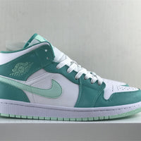 Mid Top Sneakers, Green Colorway, Lace Up Design, Casual Gift for Sneaker Fans