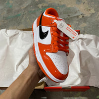 Low Top Skate Shoes, White Black Orange Colorway, Lace Up Design, Casual Gift for Shoe Lovers