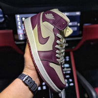Mid Top Sneakers, Burgundy Khaki Colorway, Mismatched Colorway, Lace Up Design, Casual Gift for Sneaker Fans