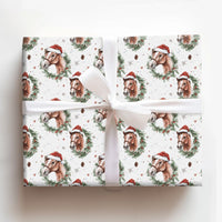 Rustic Equestrian Holiday Gift Wrap, Watercolor Horse Christmas Wrapping Paper, Country Farmhouse Gift Wrapping Paper, Xmas Roll Gift Wrap