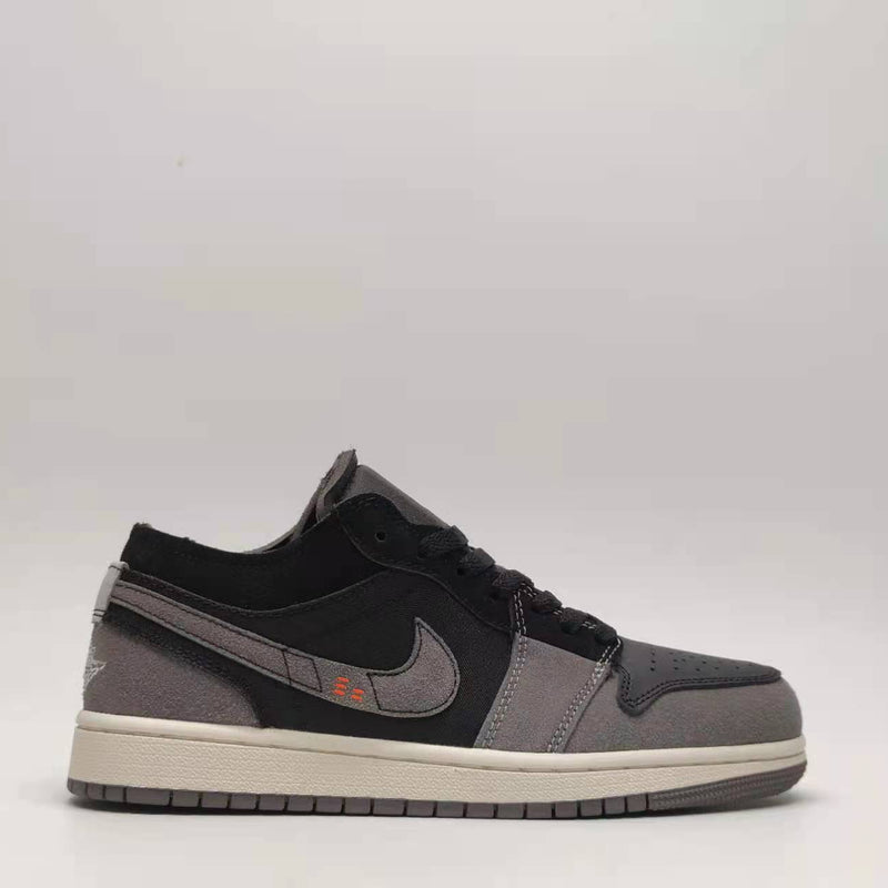 Low Top Sneakers, Black Gray Colorway, Lace Up Design, Casual Gift for Sneaker Fans