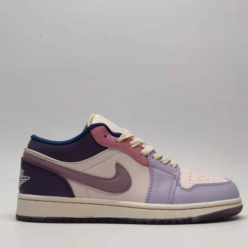 Low Top Sneakers, Purple Pink Colorway, Lace Up Design, Casual Gift for Sneaker Fans