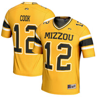 Brady Cook Missouri Tigers NIL Player Football Jersey - Gold