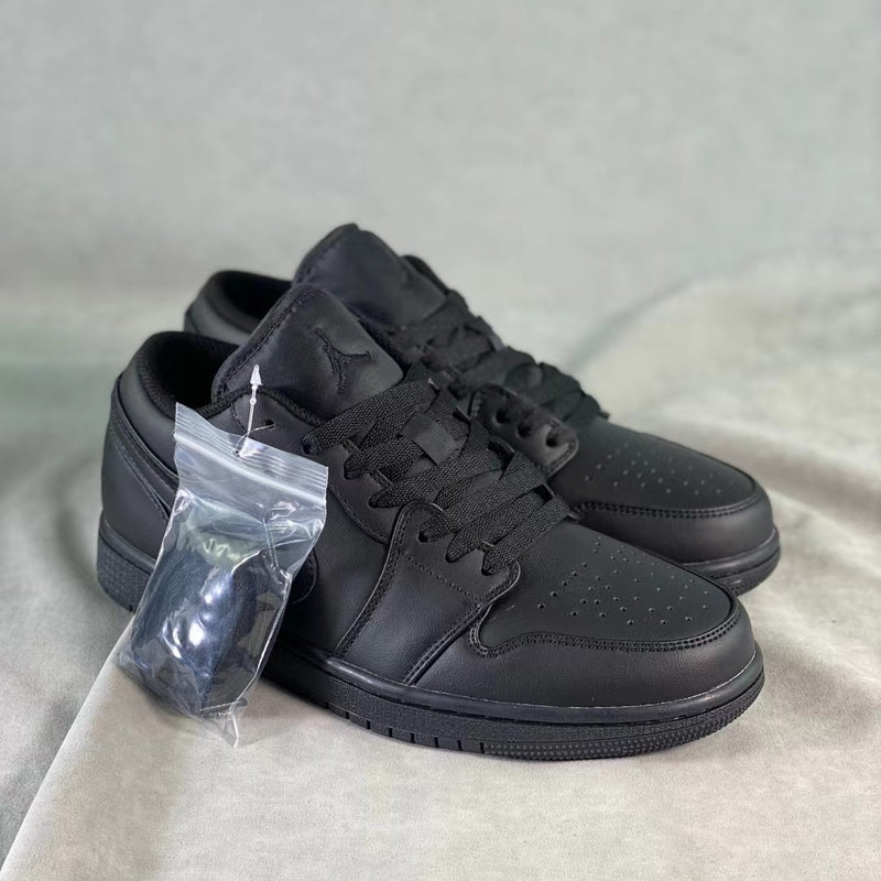 Low Top Sneakers, Black Colorway, Lace Up Design, Casual Gift for Sneaker Fans
