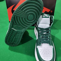 Low Top Sneakers, White Green Colorway, Lace Up Design, Casual Gift for Sneaker Fans