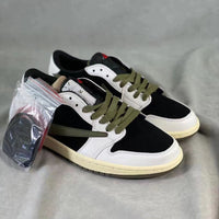 Low Top Sneakers, White Black Green Colorway, Reverse Hook Design, Lace Up Design, Casual Gift for Sneaker Fans
