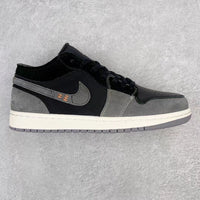 Low Top Sneakers, Black Gray Colorway, Lace Up Design, Casual Gift for Sneaker Fans