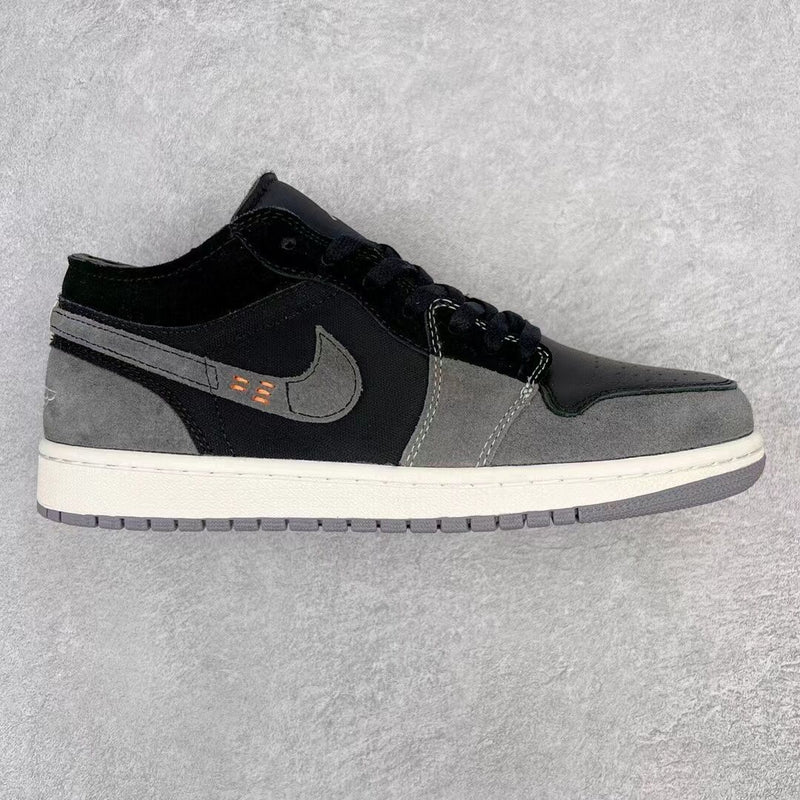 Low Top Sneakers, Black Gray Colorway, Lace Up Design, Casual Gift for Sneaker Fans