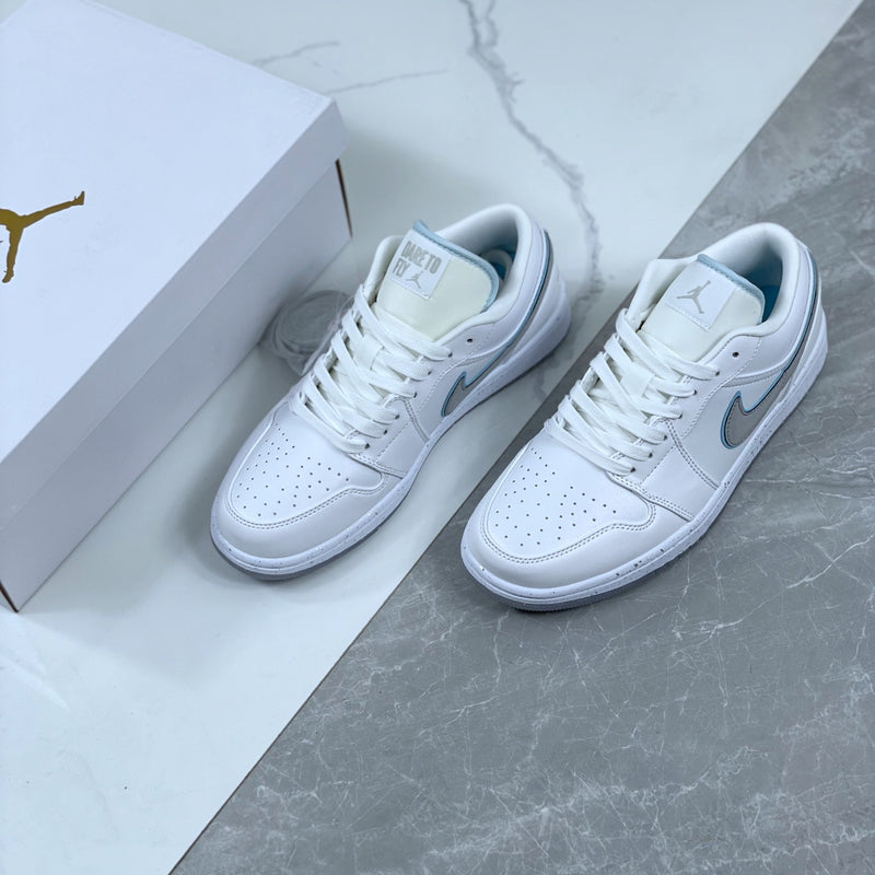 Low Top Sneakers, White Silver Colorway, Reflective Detail, Lace Up Design, Casual Gift for Sneaker Fans