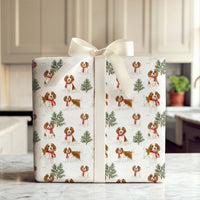 Christmas Dog Wrapping Paper, Cavalier King Charles Spaniel Wrapping Paper, Festive Puppy Gift Wrap, Holiday Pet Gift Wrapping Paper Roll