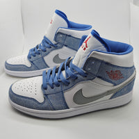 Sneakers, Blue Gray White Colorway, Lace Up Design, Casual Gift for Sneaker Fans