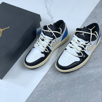 Low Top Sneakers, Blue Black Colorway, Lace Up Design, Casual Gift for Sneaker Fans