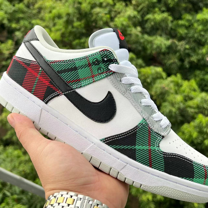 Low Top Sneakers, Green White Black Colorway, Lace Up Design, Casual Gift for Sneaker Fans