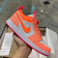 Low Top Sneakers, Orange Colorway, Lace Up Design, Casual Gift for Sneaker Fans