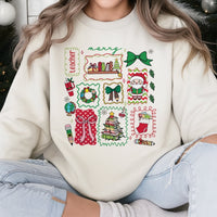 School Supplies Holiday Sweater, Merry Teacher Christmas Sweatshirt, Adorable Educator Xmas Graphic Pullover, Winter Break Teacher Crewneck