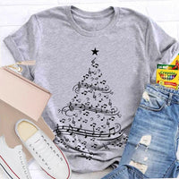 Holiday Musician Graphic Tee, Musical Notes Christmas Tree Shirt, Merry Christmas Music Lover Shirt, Music Teacher Holiday Present