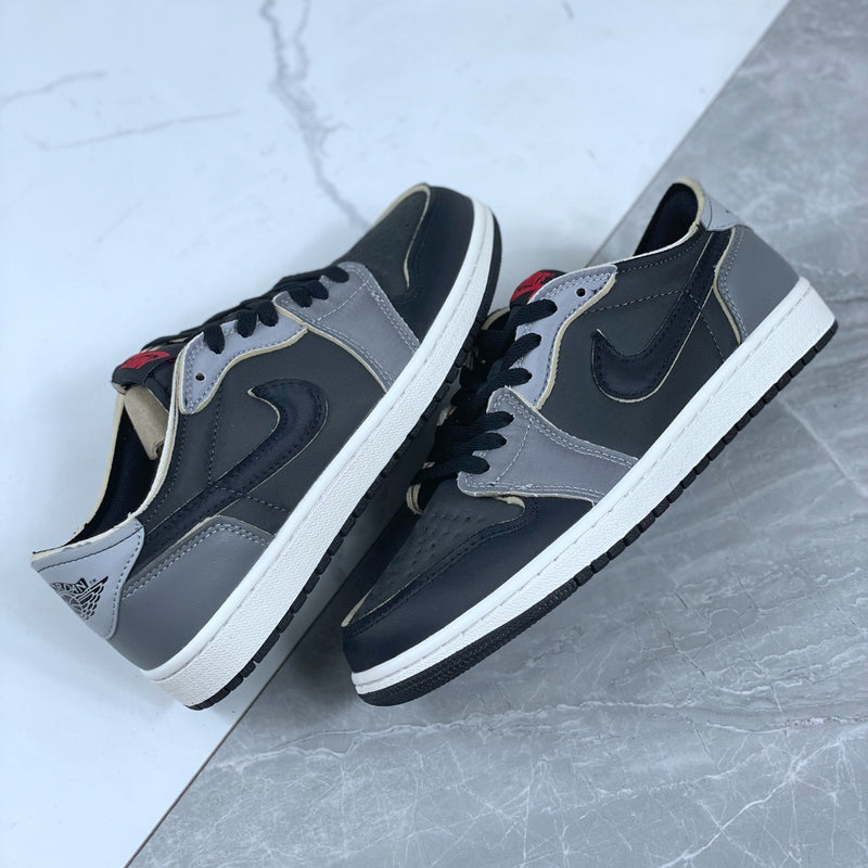 Retro Low Top Sneakers, Black Gray Colorway, Lace Up Design, Casual Gift for Sneaker Fans