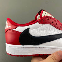 Low Top Sneakers, White Red Colorway, Reverse Hook Design, Lace Up Design, Casual Gift for Sneaker Fans
