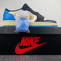 Low Top Sneakers, Blue White Black Gold Colorway, Leather Footwear, Lace Up Design, Casual Gift for Sneaker Fans