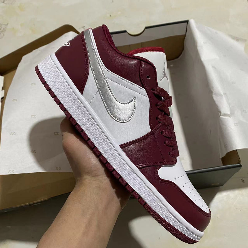 Low Top Sneakers, White Red Colorway, Lace Up Design, Casual Gift for Sneaker Fans