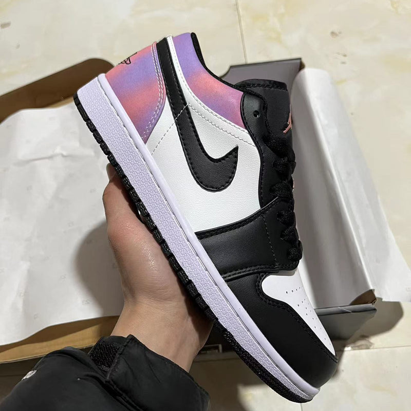 Mid Top Sneakers, White Black Pink Colorway, Lace Up Design, Casual Gift for Sneaker Fans