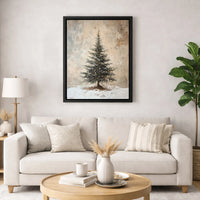 Snowy Winter Landscape Canvas Print, Christmas Tree Canvas Wall Art, Holiday Scene Canvas Decor, Festive Seasonal Wall Art, Xmas Present