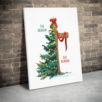 Christian Cross Canvas Print, The Season the Reason Christmas Canvas Art, Pine Tree Religious Wall Art, Faith Canvas Decor, Holiday Present