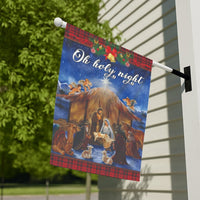 Buffalo Plaid Christmas House Flag, Oh Holy Night Nativity House Flag, Religious Holiday Banner, Double Sided Xmas Yard Decor Present