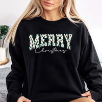Retro Tree Pattern Holiday Sweatshirt, Merry Christmas Sweatshirt, Vintage Xmas Tree Graphic Sweatshirt, Comfy Winter Holiday Pullover Present