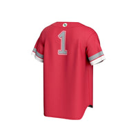#1 Ohio State Buckeyes Lightweight Collegiate Baseball Fashion Jersey - Scarlet