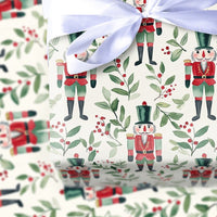 Christmas Soldier Holiday Gift Wrap, Watercolor Nutcracker Wrapping Paper, Holly Berry Nutcracker Wrapping Paper, Festive Present Packaging