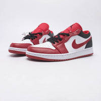 Low Top Basketball Shoes, White Red Colorway, Leather Footwear, Lace Up Design, Casual Gift for Shoe Lovers