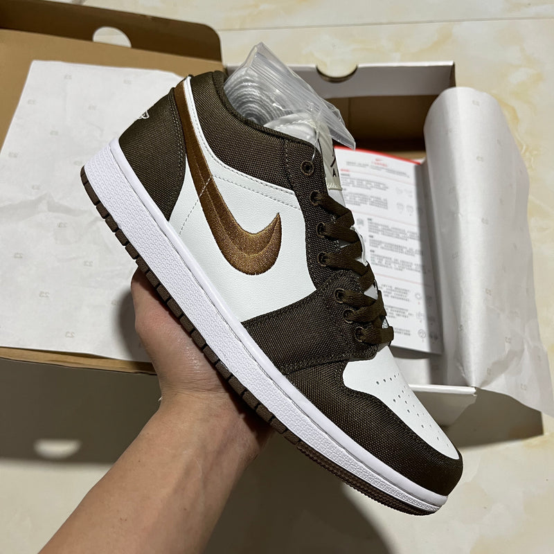 Low Top Sneakers, Brown White Colorway, Lace Up Design, Casual Gift for Sneaker Fans