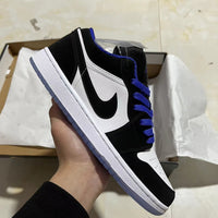 Retro Low Top Basketball Shoes, Black White Colorway, Lace Up Design, Casual Gift for Shoe Lovers